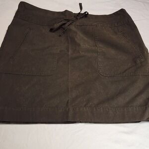 J Crew Paper Bag Mini Skirt Women 8 Black Drawstring Waist Pull On Front Pockets